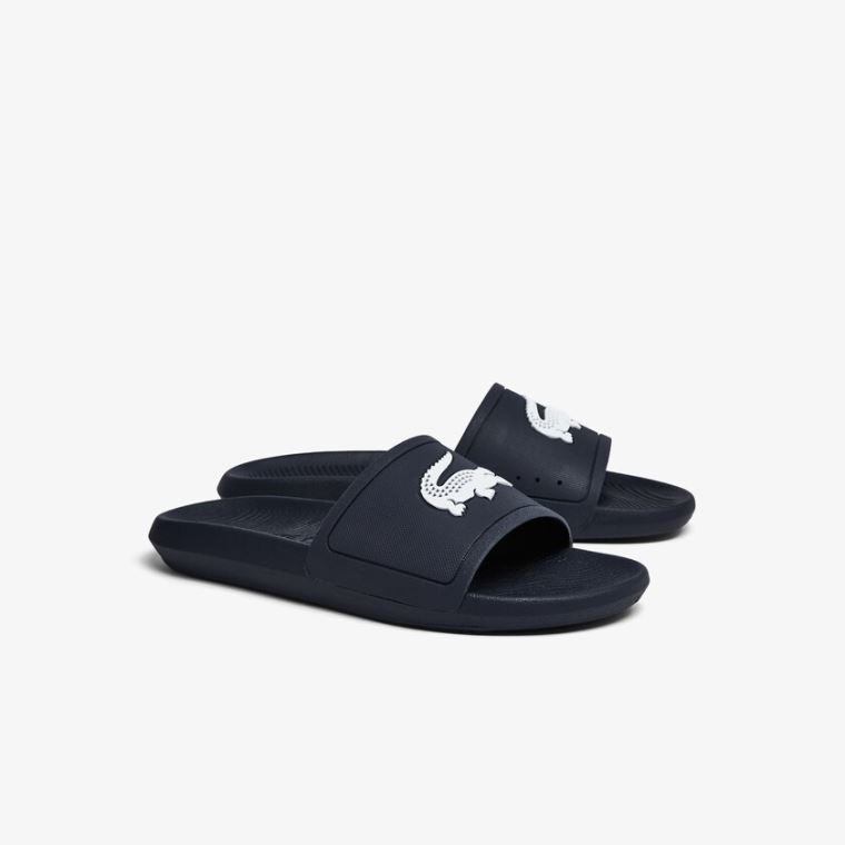 Lacoste Croco Syntetická Slides Tmavě Blankyt Bílé | RKD7fihk