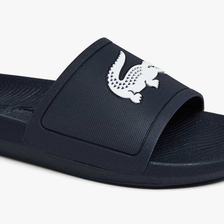 Lacoste Croco Syntetická Slides Tmavě Blankyt Bílé | RKD7fihk