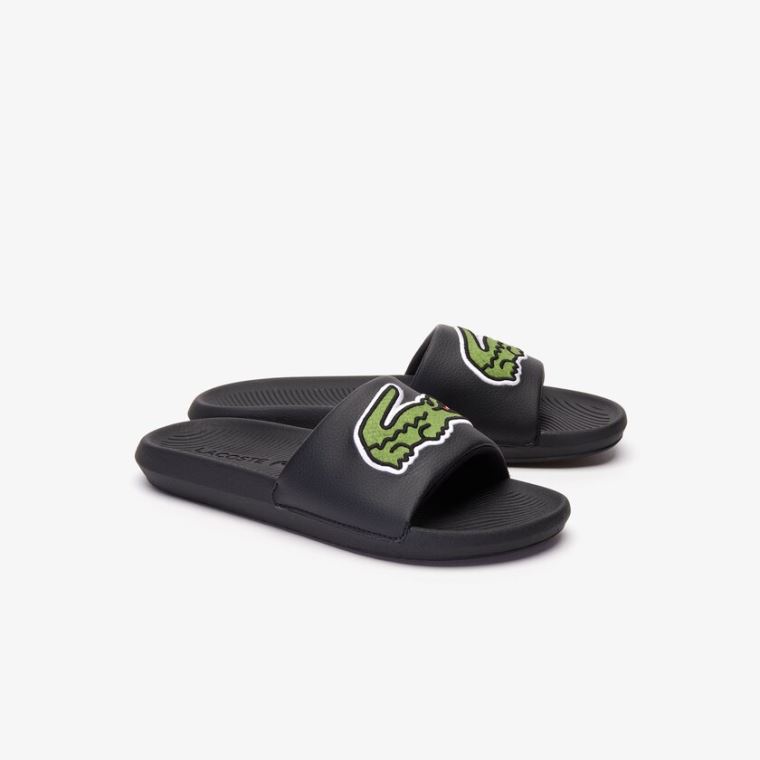 Lacoste Croco Syntetická Slides Černé | qNfkGrLK