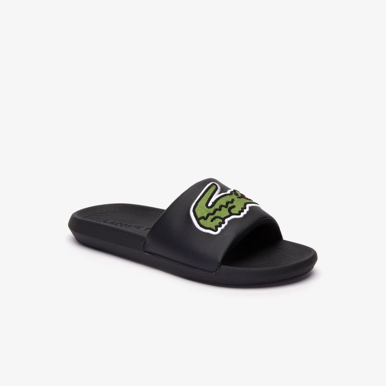 Lacoste Croco Syntetická Slides Černé | qNfkGrLK