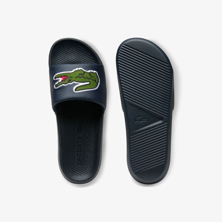 Lacoste Croco Syntetická and PU Slides Tmavě Blankyt | deLR8qgX