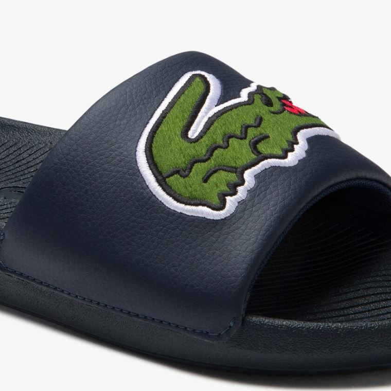 Lacoste Croco Syntetická and PU Slides Tmavě Blankyt | deLR8qgX