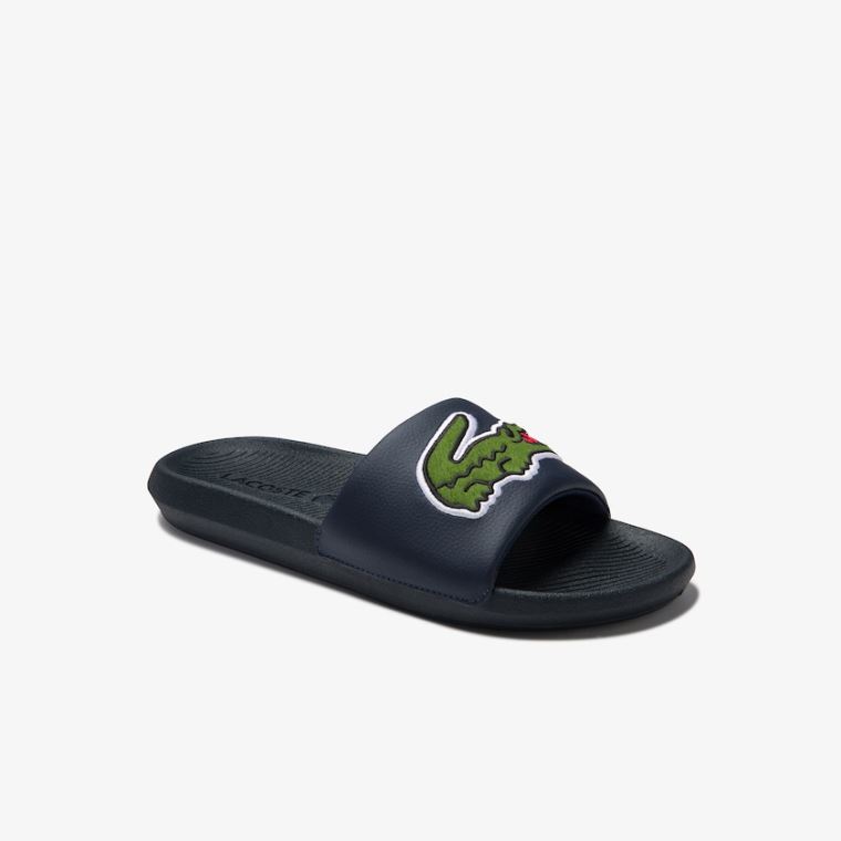 Lacoste Croco Syntetická and PU Slides Tmavě Blankyt | deLR8qgX