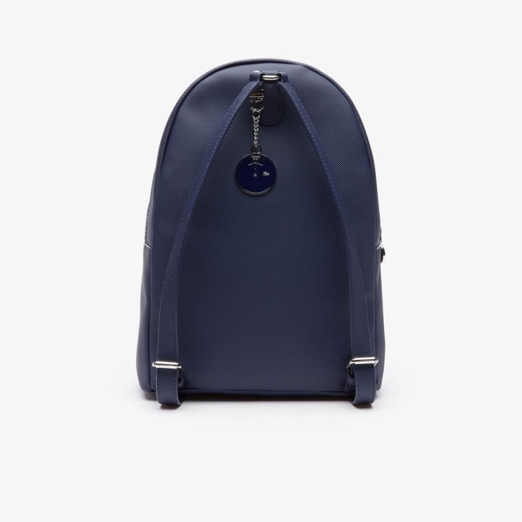 Lacoste Daily Classic Coated Piqué Platene Backpack Tmavě Blankyt | SbxUhtbZ