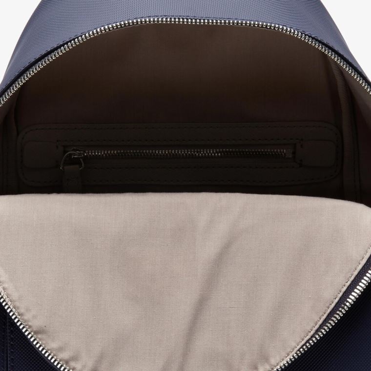 Lacoste Daily Classic Coated Piqué Platene Backpack Tmavě Blankyt | SbxUhtbZ