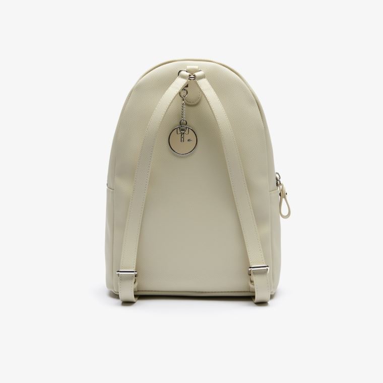 Lacoste Daily Classic Coated Piqué Platene Backpack Hnědožlutý Zelene | TXVxvP36