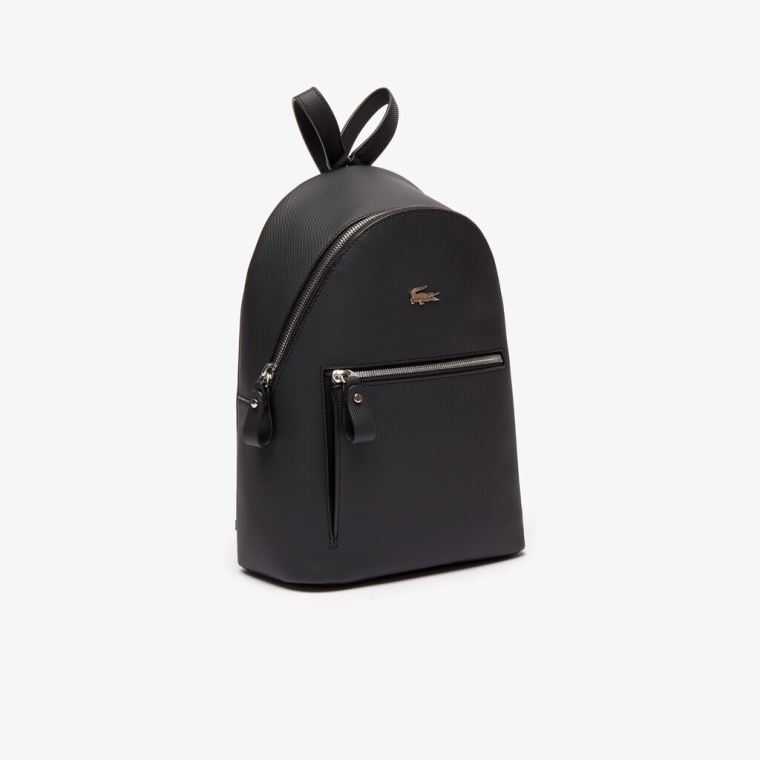 Lacoste Daily Classic Coated Piqué Platene Backpack Černé | elg6UNWM