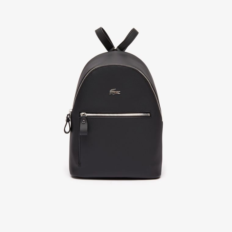 Lacoste Daily Classic Coated Piqué Platene Backpack Černé | elg6UNWM