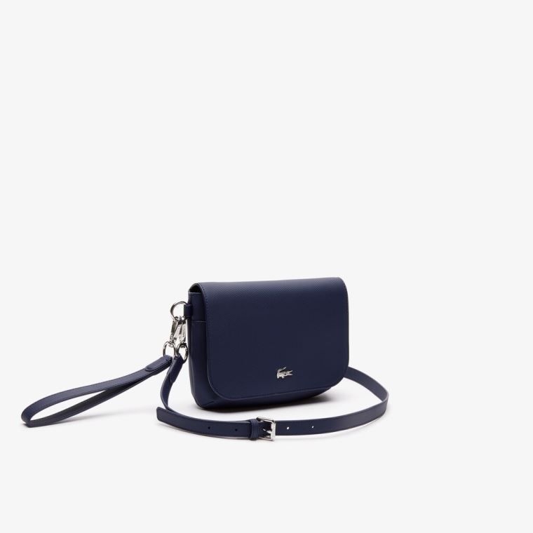 Lacoste Daily Classic Coated Piqué Platene Flap Shoulder Bag Tmavě Blankyt | iwr7mUKq