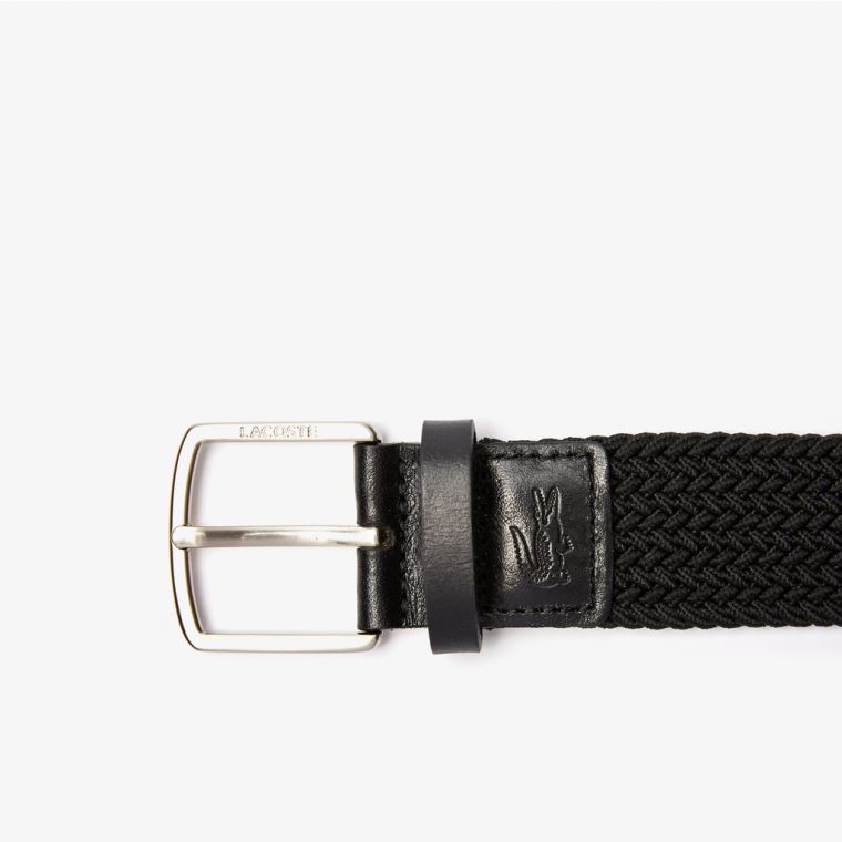 Lacoste Engraved Přezkou Stretch Knitted Belt Černé | fNSfCcXF