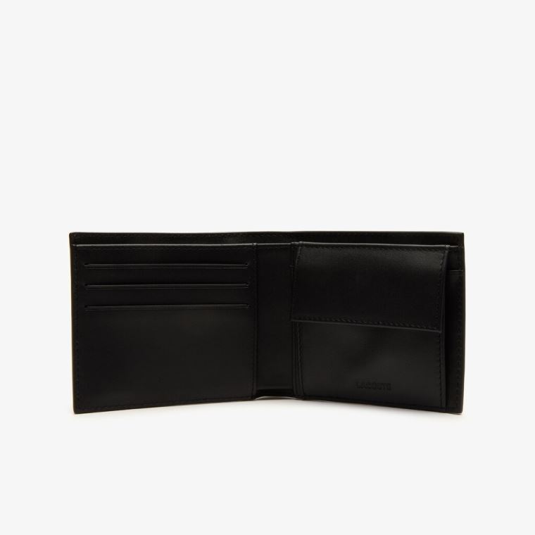 Lacoste Fitzgerald Læder Wallet And Card Holder Set Černé | gcoaziIn