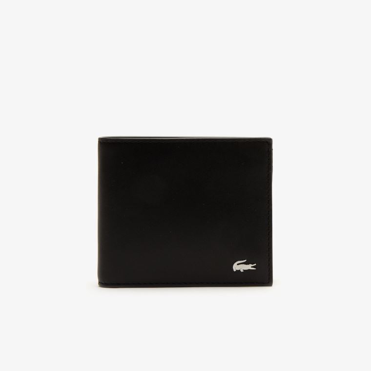 Lacoste Fitzgerald Læder Wallet And Card Holder Set Černé | gcoaziIn