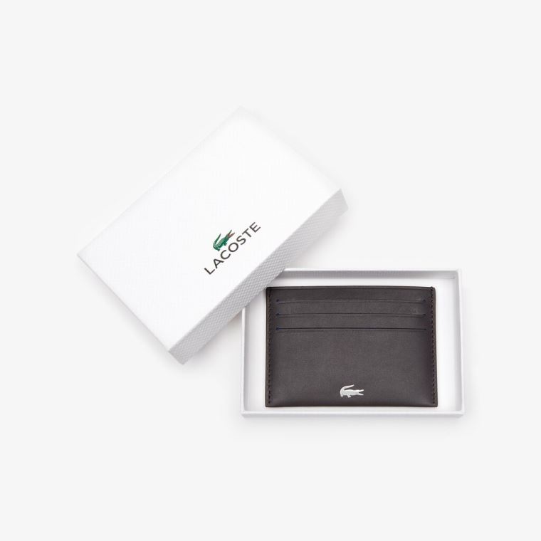 Lacoste Fitzgerald credit card holder in leather Tmavě Hnědé | gOVMEH5S