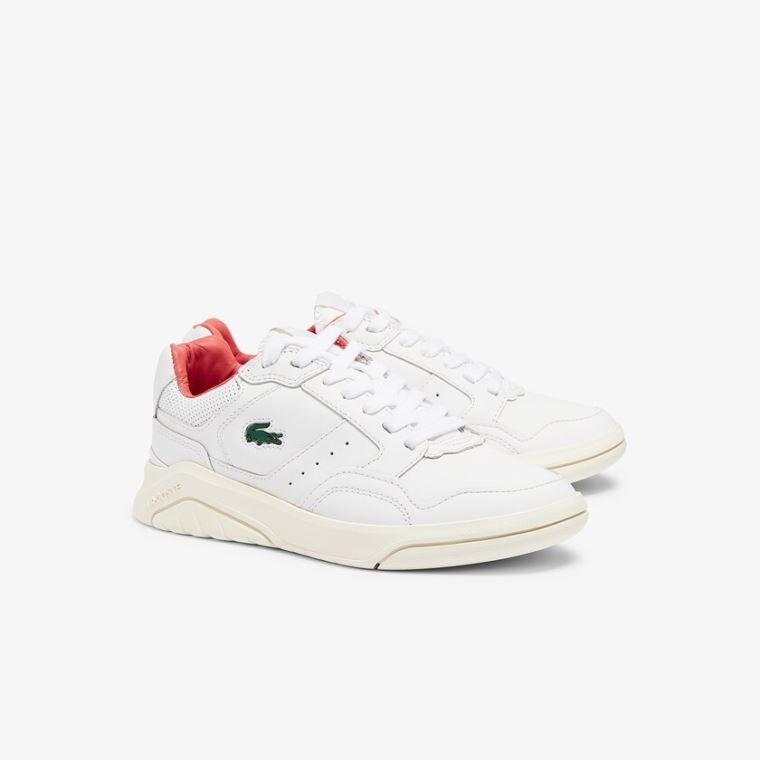 Lacoste Game Advance Luxe Læder Sneakers Bílé Béžový | TbEWgisN