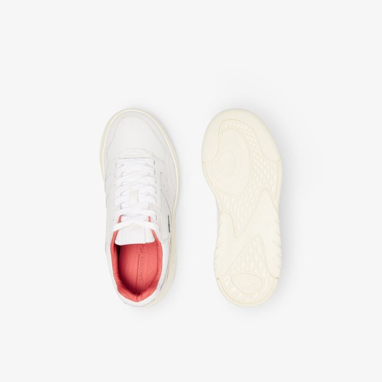 Lacoste Game Advance Luxe Læder Sneakers Bílé Béžový | TbEWgisN