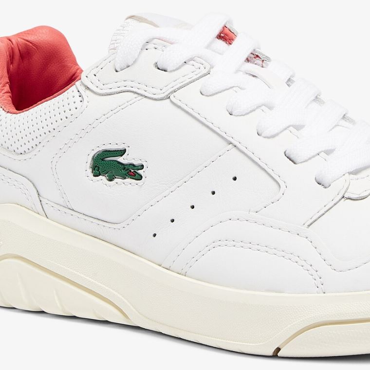 Lacoste Game Advance Luxe Læder Sneakers Bílé Béžový | TbEWgisN