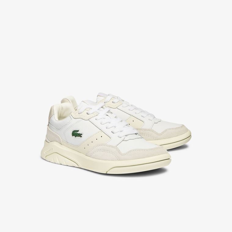 Lacoste Game Advance Luxe Læder and Semišové Sneakers Bílé Bílé | DeuoYDRJ