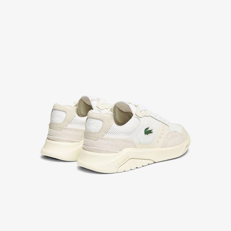 Lacoste Game Advance Luxe Læder and Semišové Sneakers Bílé Bílé | DeuoYDRJ