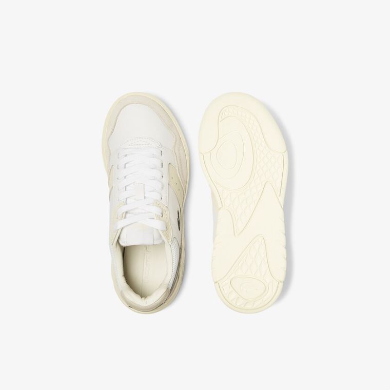 Lacoste Game Advance Luxe Læder and Semišové Sneakers Bílé Bílé | DeuoYDRJ