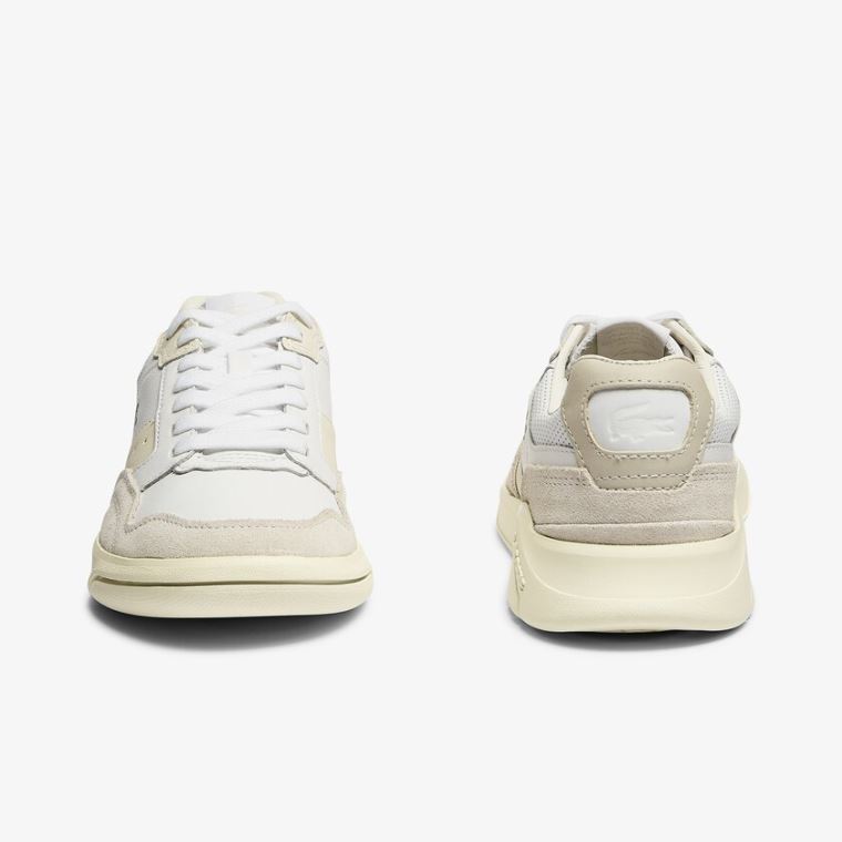 Lacoste Game Advance Luxe Læder and Semišové Sneakers Bílé Bílé | DeuoYDRJ