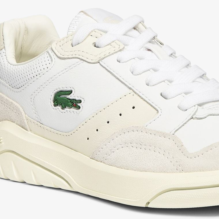 Lacoste Game Advance Luxe Læder and Semišové Sneakers Bílé Bílé | DeuoYDRJ