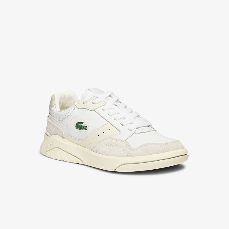 Lacoste Game Advance Luxe Læder and Semišové Sneakers Bílé Bílé | DeuoYDRJ