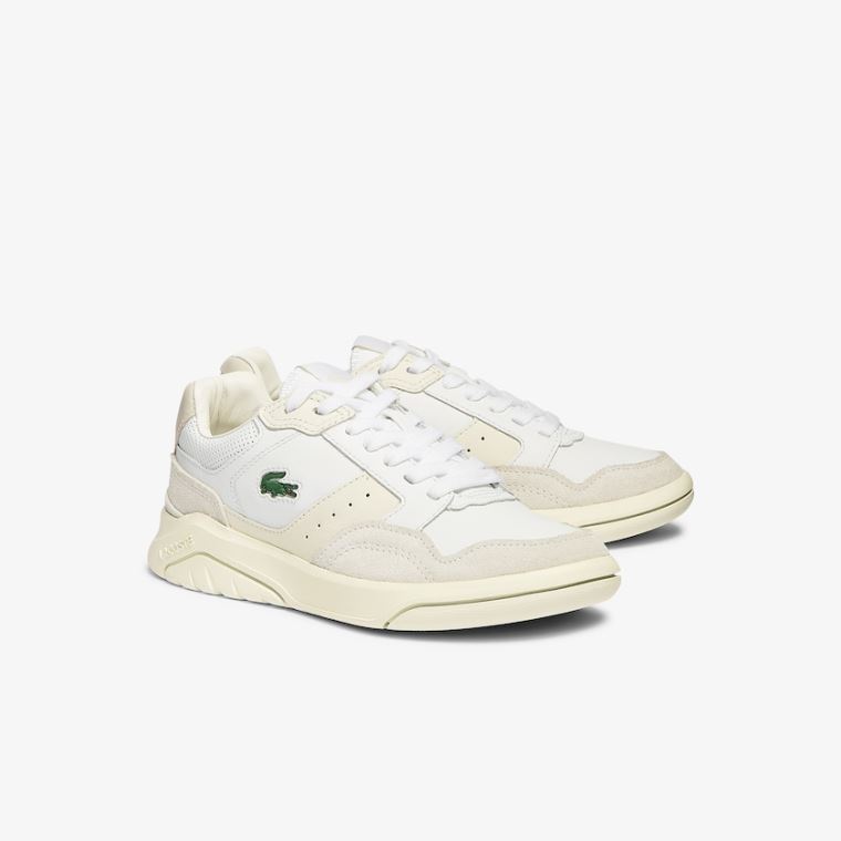 Lacoste Game Advance Luxe Læder and Semišové Sneakers Bílé Šedé | Z2hgHNI5