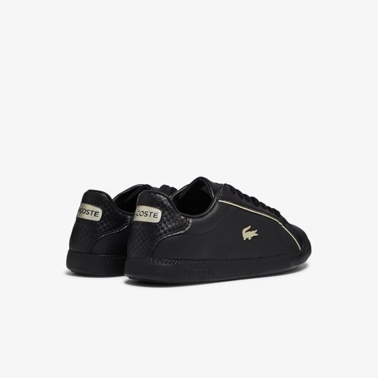 Lacoste Graduate Læder Metallic Detailing Sneakers Černé | L1mSFaAI