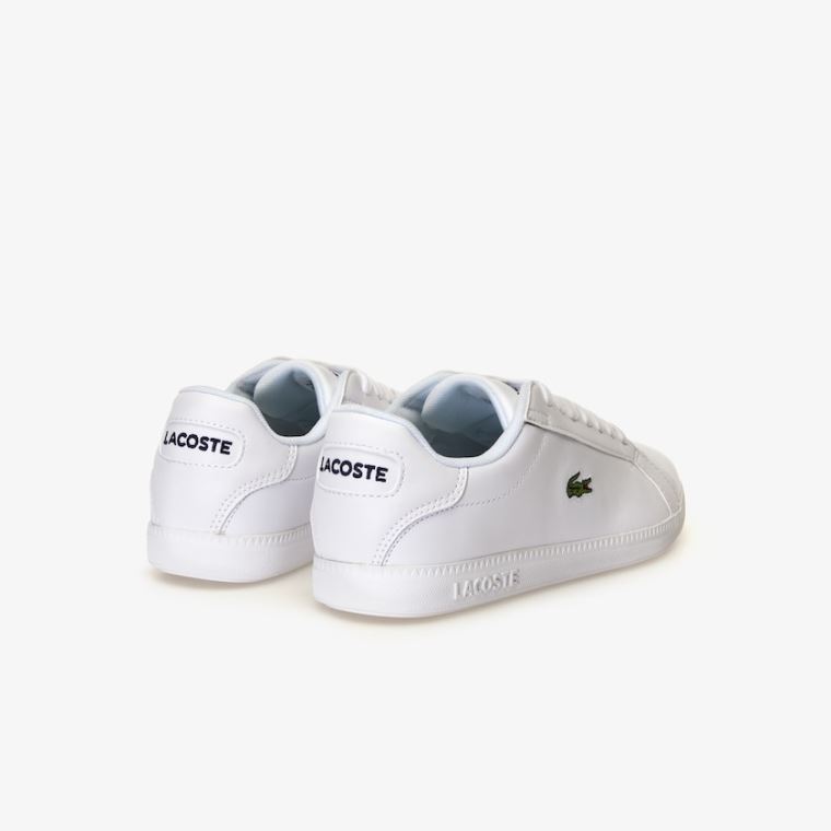 Lacoste Graduate Tonal Læder Sneakers Bílé | IoFqLudr