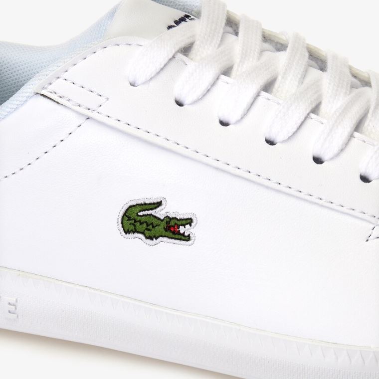 Lacoste Graduate Tonal Læder Sneakers Bílé | IoFqLudr