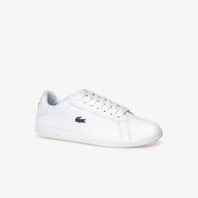 Lacoste Graduate Tonal Læder Sneakers Bílé | IoFqLudr