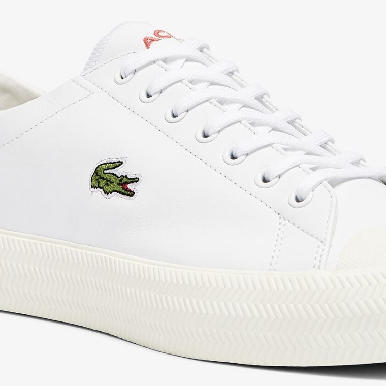 Lacoste Gripshot Læder Sneakers Bílé Béžový | n2m0hYM3