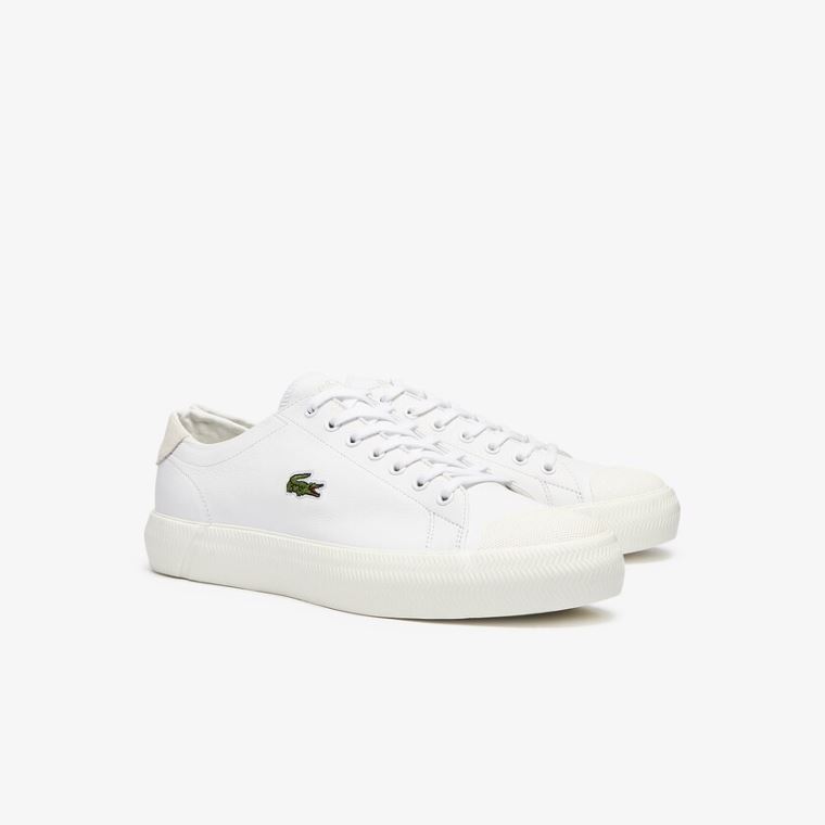 Lacoste Gripshot Læder Sneakers Bílé Šedé | Qri8qZpG