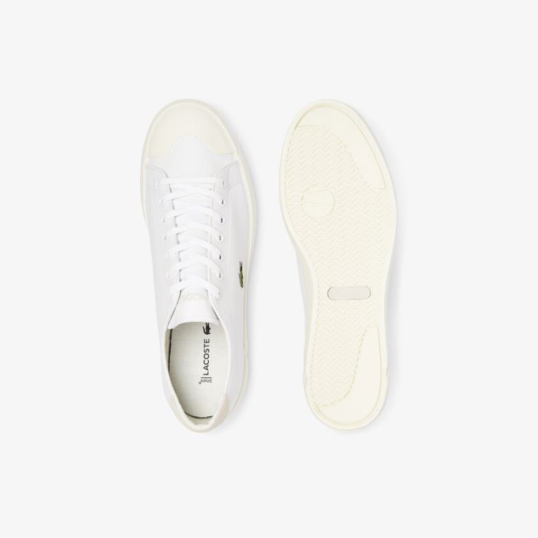 Lacoste Gripshot Læder Sneakers Bílé Šedé | Qri8qZpG