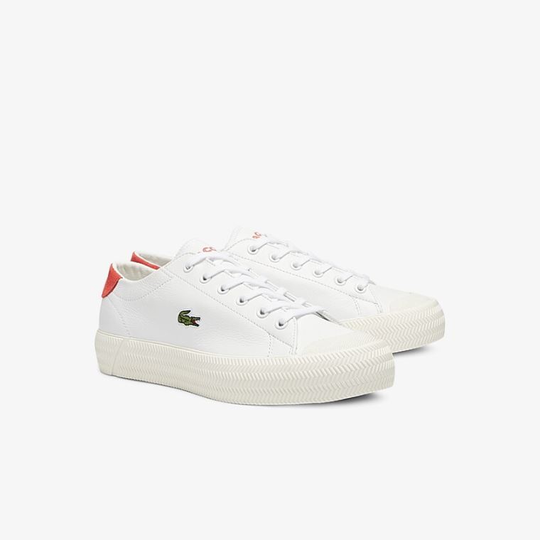 Lacoste Gripshot Læder and Semišové Sneakers Bílé Béžový | olH7abVh