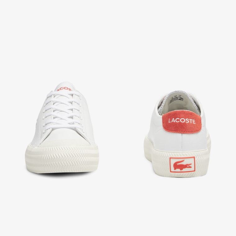 Lacoste Gripshot Læder and Semišové Sneakers Bílé Béžový | olH7abVh