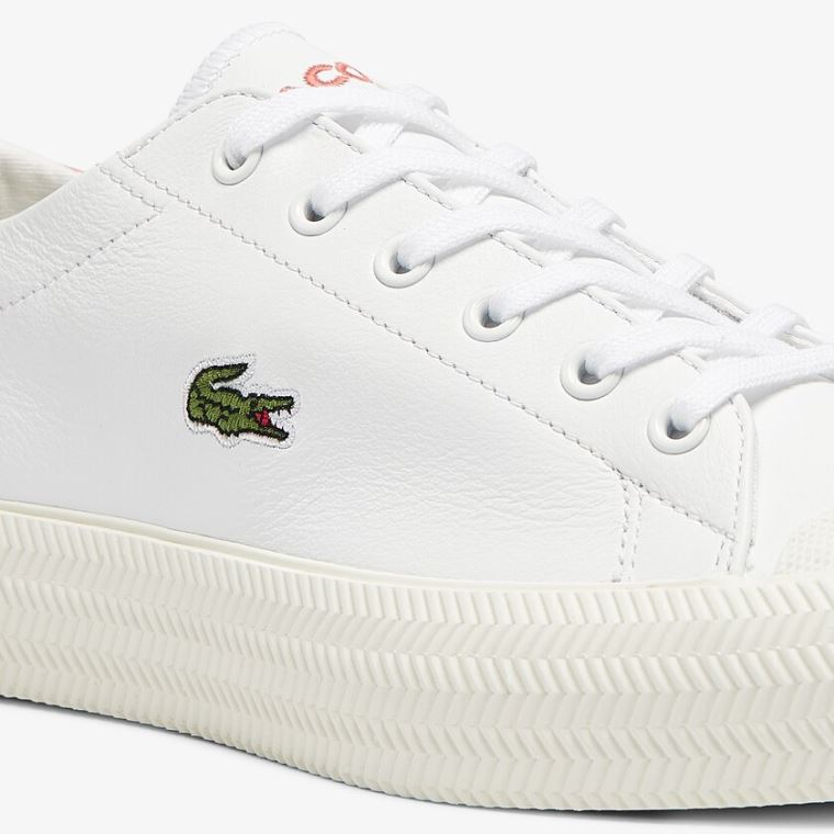 Lacoste Gripshot Læder and Semišové Sneakers Bílé Béžový | olH7abVh