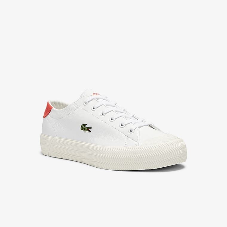 Lacoste Gripshot Læder and Semišové Sneakers Bílé Béžový | olH7abVh