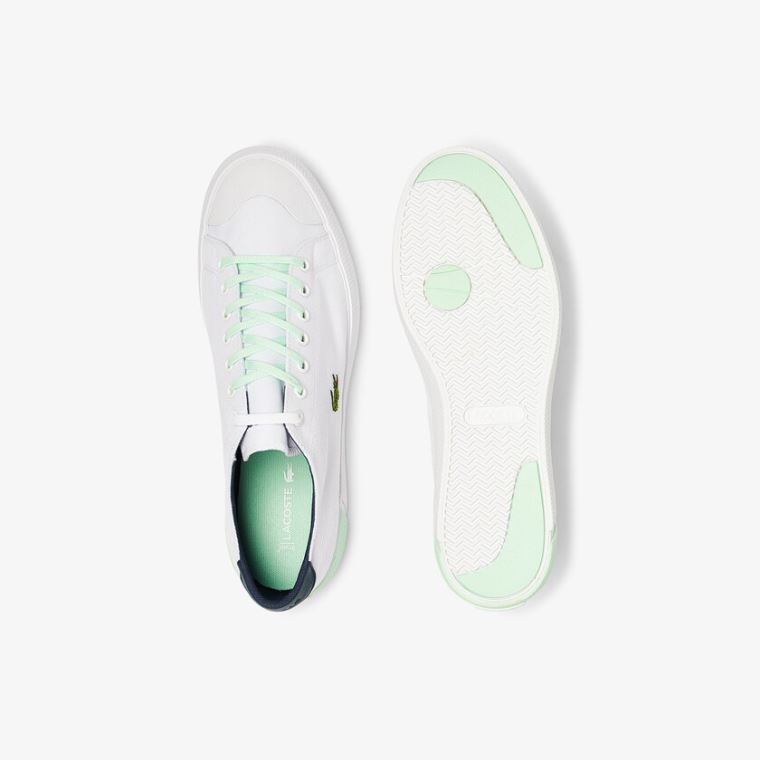 Lacoste Gripshot Platene and Læder Plimsolls Bílé Světle Zelene | Z5BQZS1t