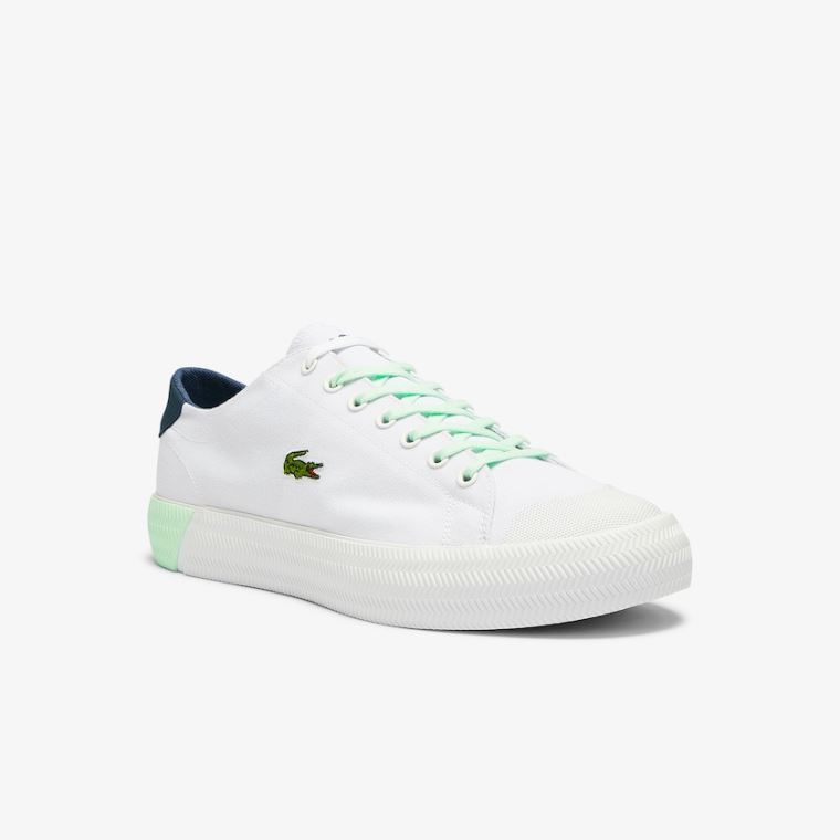 Lacoste Gripshot Platene and Læder Plimsolls Bílé Světle Zelene | Z5BQZS1t