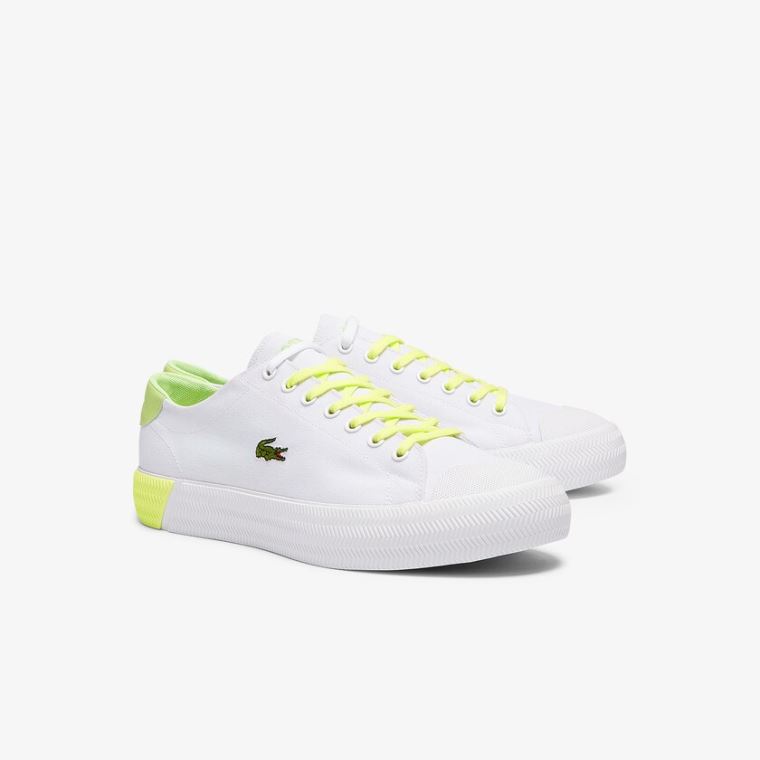 Lacoste Gripshot Platene and Læder Plimsolls Bílé Světle Žluté | nluPlo5p