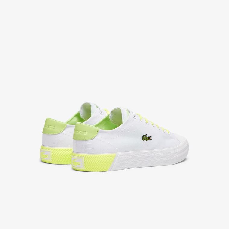 Lacoste Gripshot Platene and Læder Plimsolls Bílé Světle Žluté | nluPlo5p