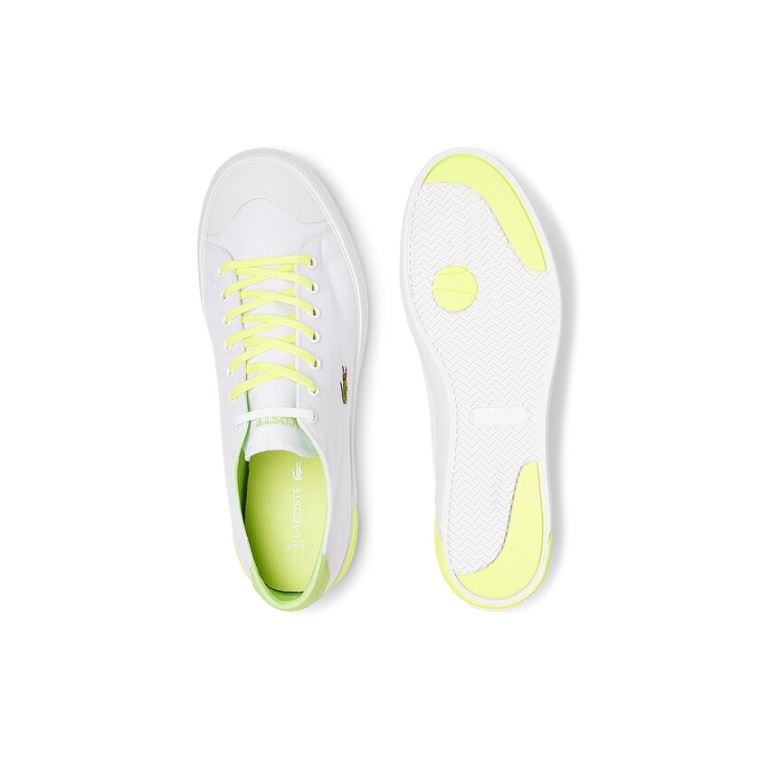 Lacoste Gripshot Platene and Læder Plimsolls Bílé Světle Žluté | nluPlo5p