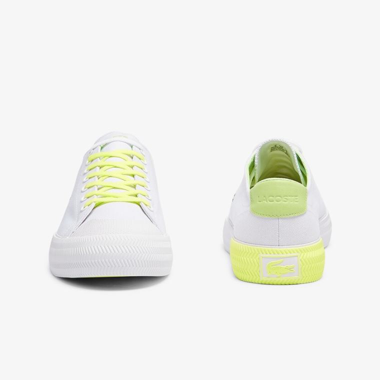 Lacoste Gripshot Platene and Læder Plimsolls Bílé Světle Žluté | nluPlo5p