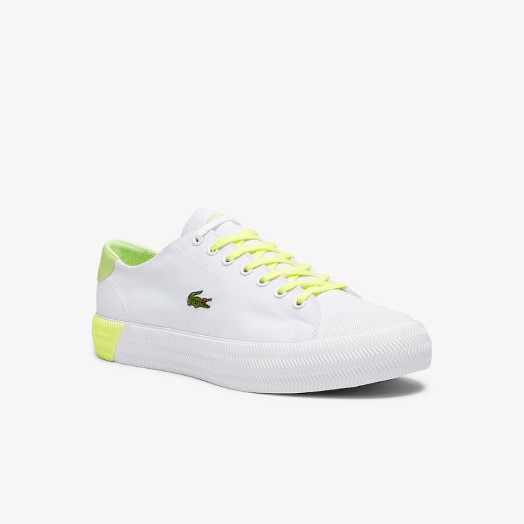 Lacoste Gripshot Platene and Læder Plimsolls Bílé Světle Žluté | nluPlo5p