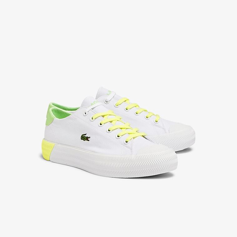 Lacoste Gripshot Platene and Læder Sneakers Bílé Světle Žluté | JbR5ivPr