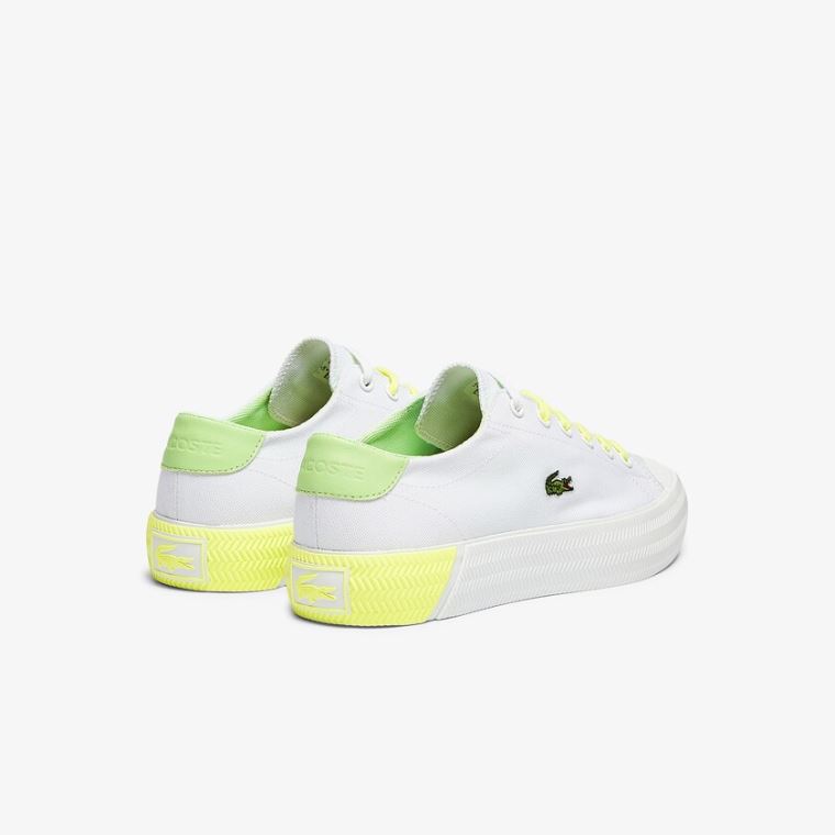 Lacoste Gripshot Platene and Læder Sneakers Bílé Světle Žluté | JbR5ivPr