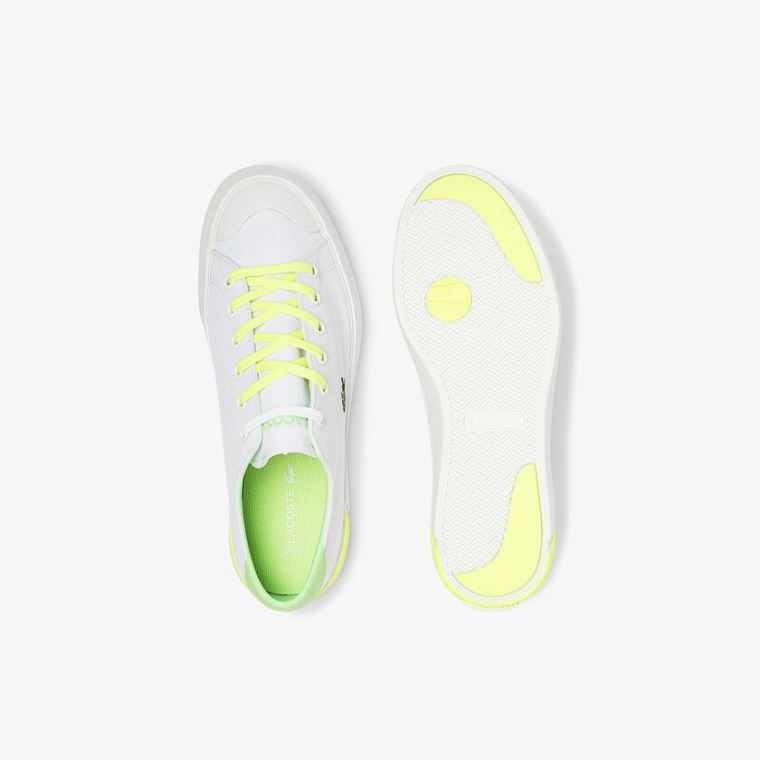 Lacoste Gripshot Platene and Læder Sneakers Bílé Světle Žluté | JbR5ivPr