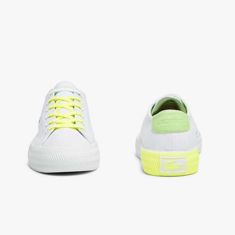 Lacoste Gripshot Platene and Læder Sneakers Bílé Světle Žluté | JbR5ivPr