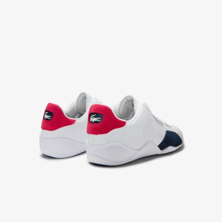 Lacoste Hapona Læder and Syntetická Sneakers Bílé Tmavě Blankyt Červené | bGujRSL9